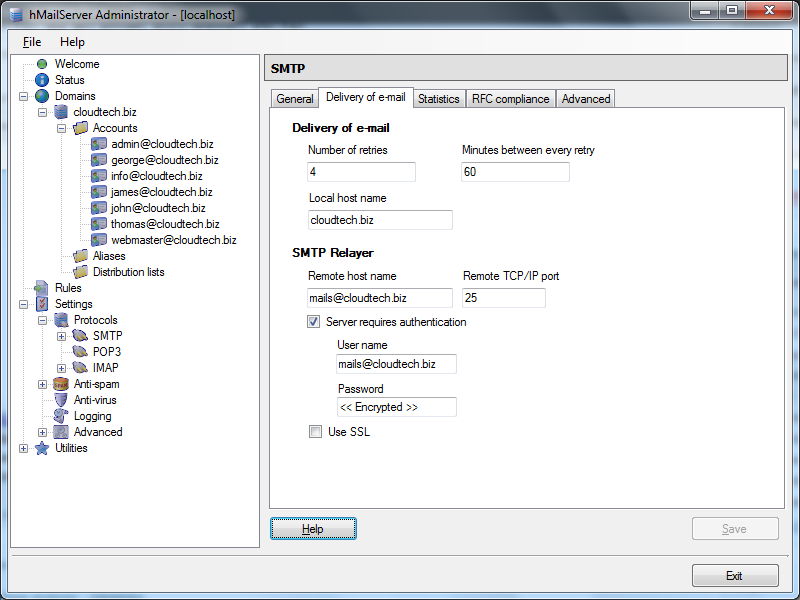 hMailServer: Email Distribution Server - SMTP Server hMailServer: Email Distribution Server - SMTP Server