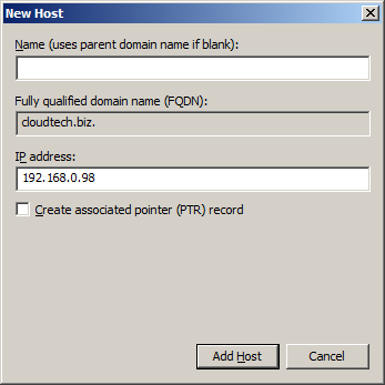 Exercise Plant Minimal Create various DNS resource record in Windows Server 2008